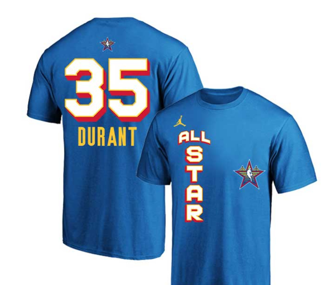 Men 2025 NBA all Star #35 Durant blue T Shirt